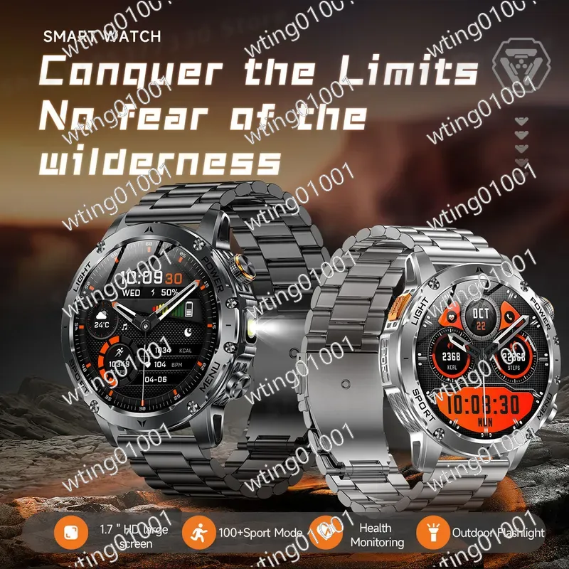Outdoor Sport Smart Watch - Für AK87 Smartwatch Outdoor-Taschenlampe Bluetooth-Anruf 1000mAh